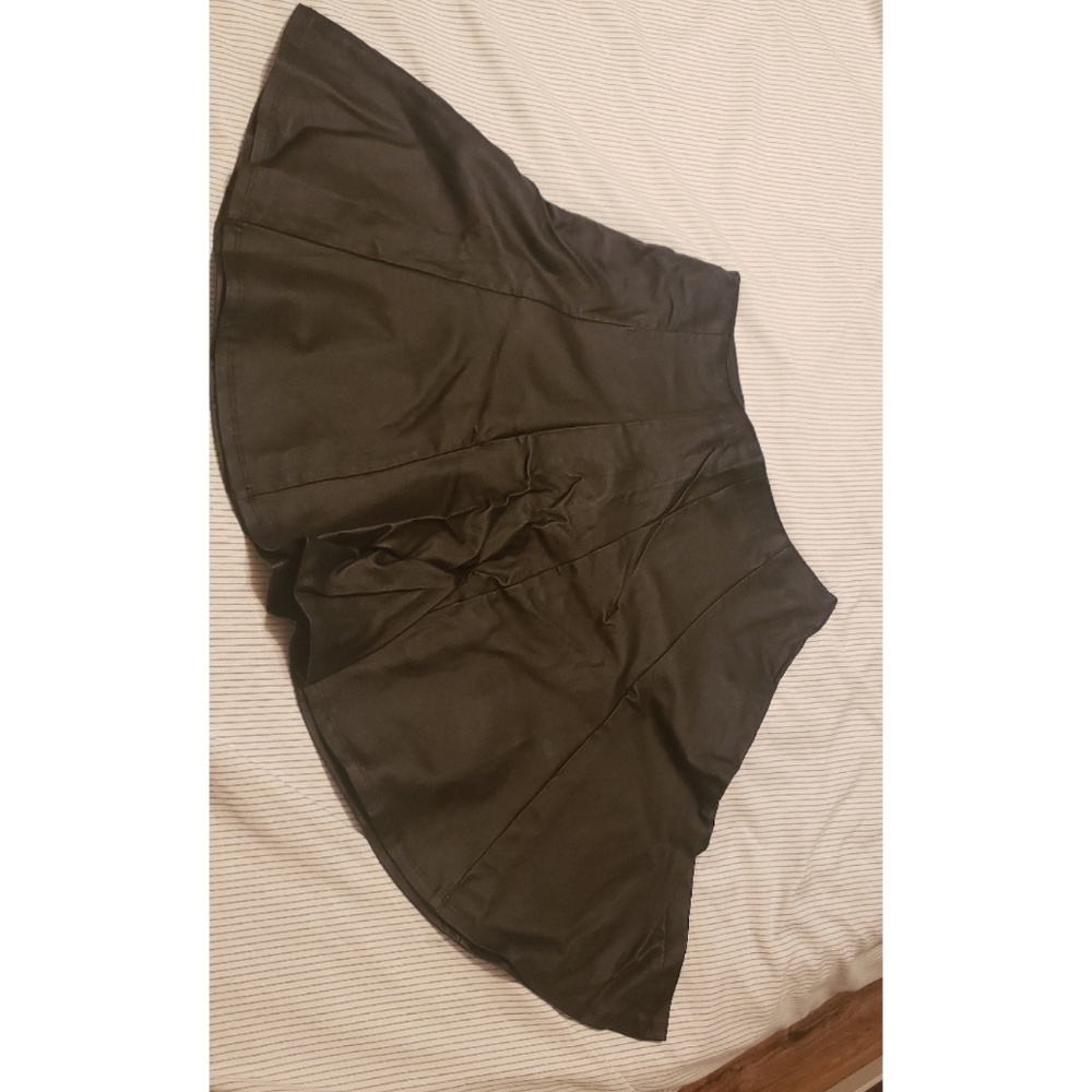 Black faux leather skirt